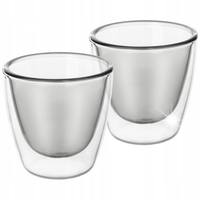 2x Szklanka Termiczna z Podwójną Ścianką do Kawy Espresso Szklanki 90 ml