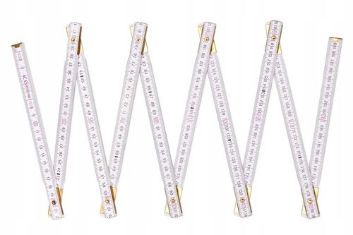 Miara składana drewniana 2 m biała METRIE Perfekt przeguby stalowe 10 na Arena.pl