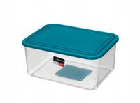 Pojemnik prostokątny do przechowywania żywności MAX 0,8 L przezroczysty turkusowa pokrywa