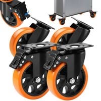 8X KÓŁKA OBROTOWE KOŁA SKRĘTNE ZESTAW transportowe 125 mm + hamulec
