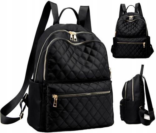 Plecak Czarny Wodoodporny Pikowany Damski Pojemny na Arena.pl