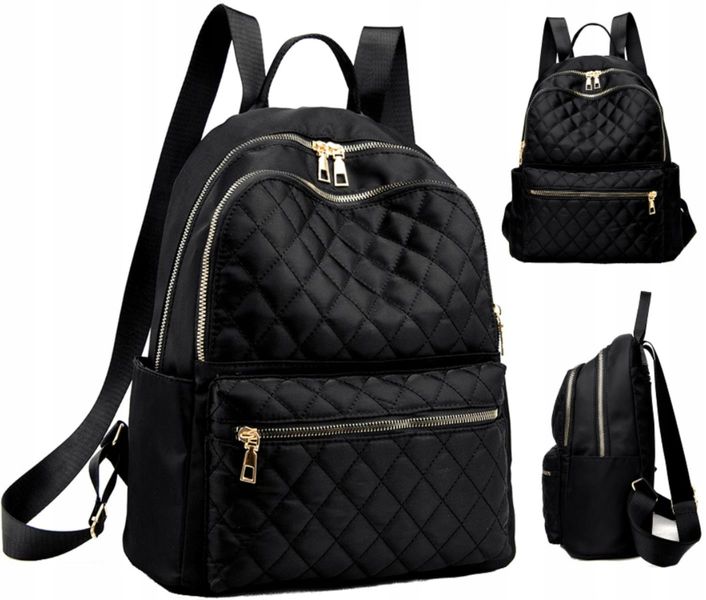 Plecak Czarny Wodoodporny Pikowany Damski Pojemny zdjęcie 4