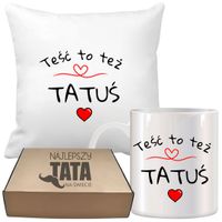 ZESTAW PODUSZKA I KUBEK ORYGINALNY PREZENT DLA TATY TEŚCIA DZIEŃ OJCA TATA