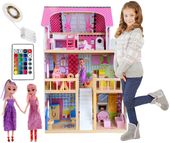 DUŻY DOMEK DLA LALEK XXL + MEBLE LALKI PILOT LED