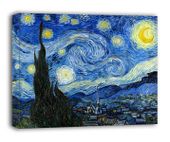 Gwiaździsta noc - Vincent van Gogh - obraz na płótnie 90x60 cm