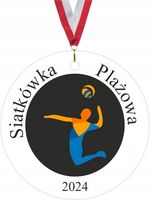 MEDAL Z PLEXI 5 cm nadruk UV siatkówka plażowa turniej mecz kolorowe wzory
