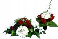 Sztuczne kwiaty stroik na grób zestaw na cmentarz