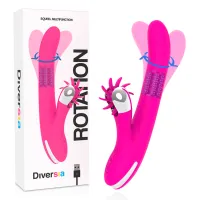 diversia bunny rotation 24 cm - model obrotowy silikonowy z ładowaniem usb