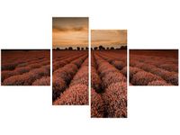 140CM 70 OBRAZ OSZAŁAMIAJĄCY KRAJOBRAZ LAWENDĄ POMARAŃCZU ŚCIENNY