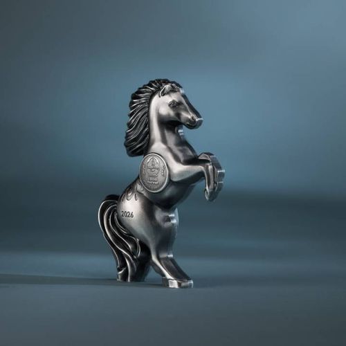 Mongolia: Year of the Horse 1 uncja Srebra 2026 Antiqued Coin na Arena.pl