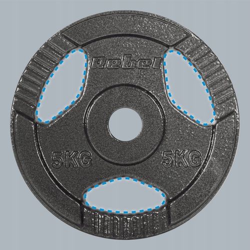 Obciążenie żeliwne zestaw 4x5kg 20kg otwór 31mm talerz z uchwytami REBEL na Arena.pl