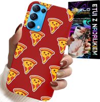 ETUI DO OPPO RENO5 4G 5G - WZÓR Z WESOŁĄ PIZZĄ NA CZERWONYM TLE