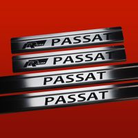 Listwa progowa VOLKSWAGEN PASSAT B6 Stal nierdzewna 304 mat z czarnymi lite