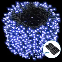 Lampki choinkowe sznur 400 LED niebieskie na 4 baterie AA 20 m praktyczne oświetlenie świąteczne