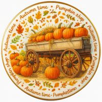 CIASTKO LUKROWANE VILLAGE  AUTUMN  ROZ.M KOŁO JESIEŃ RĘCZNIE ROBIONE