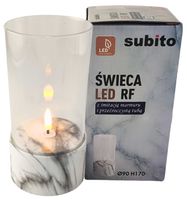 Świeca LED SUBITO C701 H170 marmur (676)
