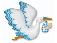 Balon foliowy, „Bocian Baby Boy”, 24 cale [balon na hel]