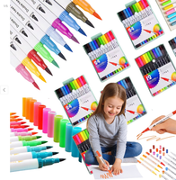 Markery akwarelowe dwustronne zestaw 24szt flamastry pisaki mazaki