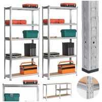 Regał metalowy do garażu piwnicy magazynowy zestaw 2 sz. 90x40x180 srebrny