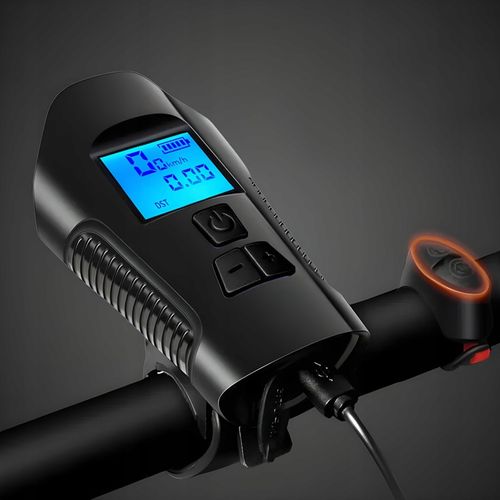 LAMPKA ROWEROWA LED LICZNIK KM PRĘDKOŚCIOMIERZ DZWONEK PRZÓD + TYŁ na Arena.pl