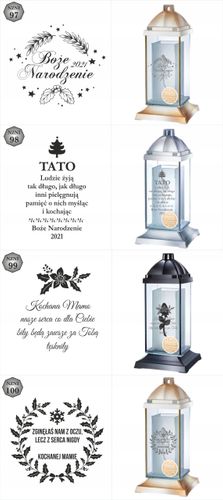 Luksusowy znicz personalizowany cytat grawer z napisem dedykacją inicjałami na Arena.pl