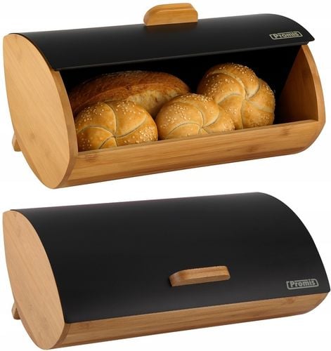 DUŻY CHLEBAK DREWNIANY METALOWY PROMIS POJEMNIK NA PIECZYWO CHLEB na Arena.pl