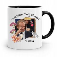 Kubek Czarny Donald Tusk Po Platforma Prezent Z Nadrukiem Ze Zdjęciem