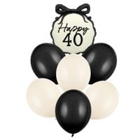 Zestaw balonów na 40 urodziny Kokardka