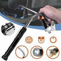 CHWYTAK MAGNETYCZNY MAGNES TELESKOPOWY DŁUGI MOCNY Z LATARKĄ LED 57CM