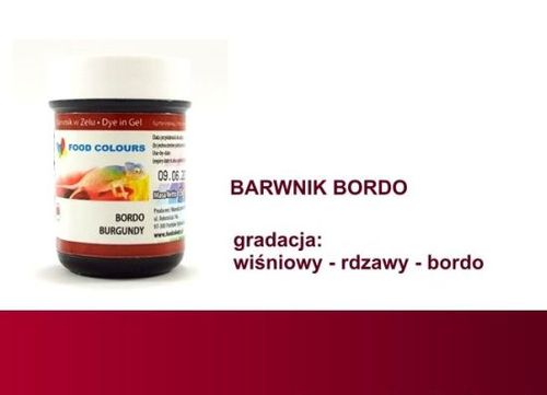 BARWNIK SPOŻYWCZY W ŻELU - 35g - BORDO BYRGUNDY na Arena.pl