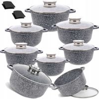 ZESTAW GARNKÓW INDUKCJA GAZ KOMPLET GARNKI POKRYWKI GARNEK MARMUROWE