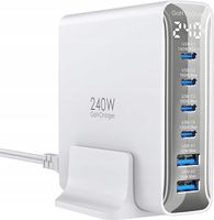 Stacja ładowania ładowarka 6w1 USB-C USB-A 240W z wyświetlaczem LED GaN