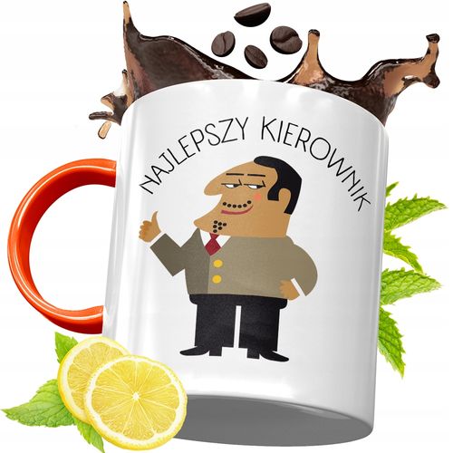 Kubek Pomarańczowy Dla Kierownika Prezent Z Nadrukiem Ze Zdjęciem na Arena.pl
