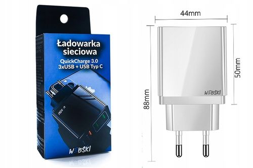 Bardzo Szybka ŁADOWARKA 4usb QC Power Delivery ŁADUJE 4 URZĄDZENIA NA RAZ na Arena.pl