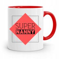 Dla Niani Opiekunki Kubek Czerwony Na Prezent Z Nadrukiem Ze Zdjęciem