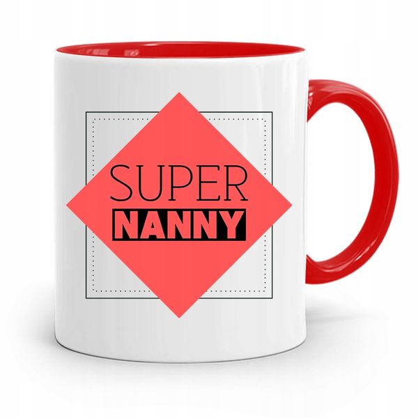 Dla Niani Opiekunki Kubek Czerwony Na Prezent Z Nadrukiem Ze Zdjęciem zdjęcie 1