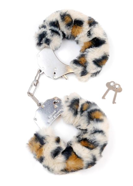 Kajdanki Fetish B - Series- Furry Cuffs Leopard zdjęcie 1