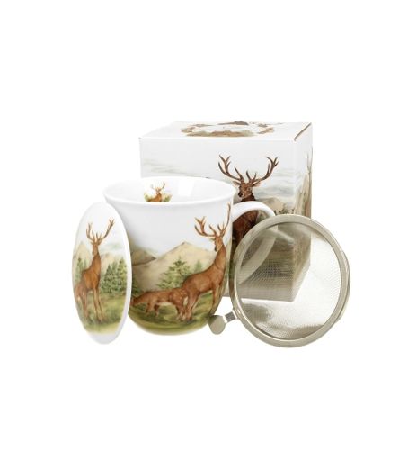 KUBEK Z ZAPARZACZEM POKRYWKĄ DO ZIÓŁ DUO JELENIE NA PREZENT 400 ML na Arena.pl