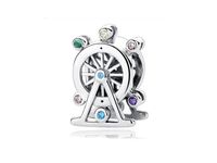 Rodowany srebrny charms pandora królewskie koło ster okrętu cyrkonie srebro 925 BEAD60
