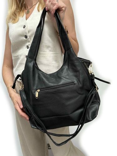 Torebka worek damska z ćwiekami shopper modna pojemna A4 CZARNA na Arena.pl