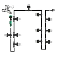 Kurtyna Wodna System Nawadniający Ogrodowy Zestaw Zraszaczy 15 szt 15m
