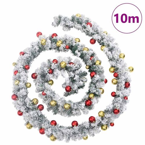 Świąteczna girlanda z bombkami i światłami LED, zielona, 10 m na Arena.pl