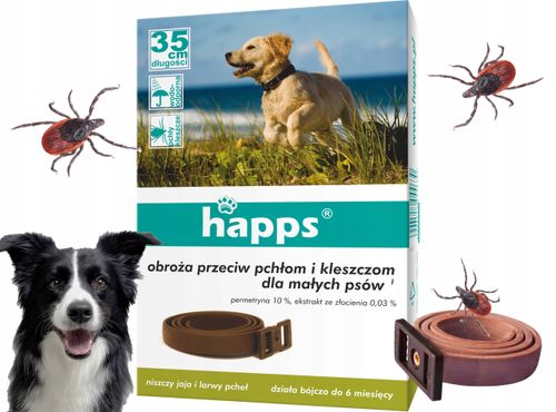 happs - obroża przeciw pchłom i kleszczom dla małych psów na Arena.pl