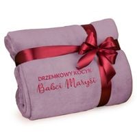 Różowy Koc z Haftem dla Babci 220x200 Mikrofibra Prezent na Dzień Babci