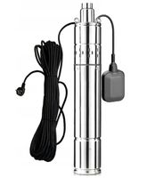 POMPA GŁĘBINOWA Z PŁYWAKIEM WODY STUDNI MOCNA STAL 4" CALOWA 15M KABLA 750W