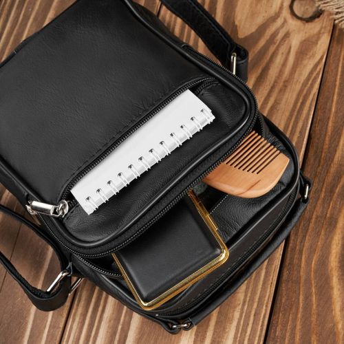 saszetka męska skórzana na ramię torba czarna pojemna abruzzo abr-01 na Arena.pl