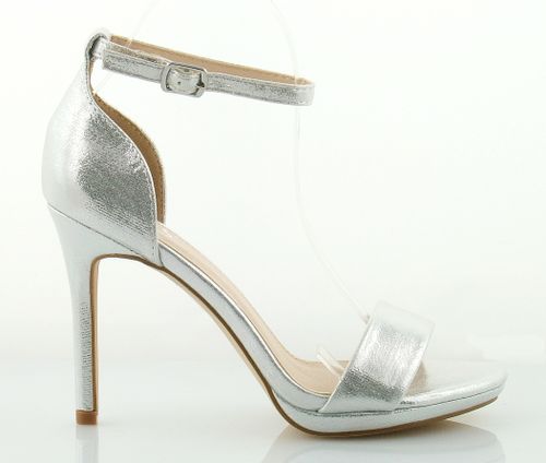 Sandały na szpilce 10 cm. piętka pasek srebrne Rozmiar obuwia - 41 na Arena.pl