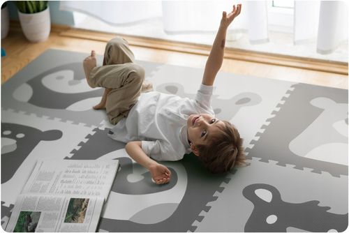 MATA PIANKOWA EVA PUZZLE MIĘKKA DLA DZIECI ZWIERZĄTKA 180x180cm RICOKIDS na Arena.pl