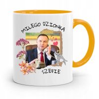 Kubek Żółty Prezydenta Andrzej Duda Pis Dla Ciebie Z Nadrukiem Ze Zdjęciem