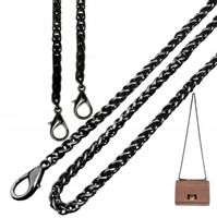 Czarny Pasek Do Torby Torebki Łańcuch Długi Metal